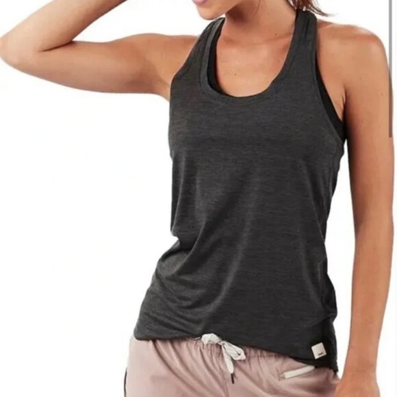 VUORI Lux Performance Racerback Tank Top in Charcoal Heather Athleisure - Size S - Picture 1 of 10